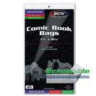 100 - Bcw  Silver Thick Resealable 2mil Poly Comic Book Bags   Backing Boards