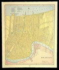 Vintage New Orleans Map City Street Wall Art Louisiana Old Original Antique