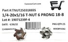  25  Stainless Steel T-nut 1 4-20 X 5 16  6 Prong   18-8 - Fast Free Shipping