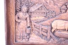 Faux Wood Carved Molded Switzerland Forest Wood 9x12 3d Alps Chalets Cows Plaque