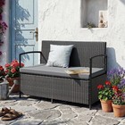 All-weather Rattan Conversation Sofa Large Storage Porch Backyard Outdoor