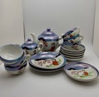 Vintage 18-piece Lusterware Child s Tea Set Hand Painted Made In Japan