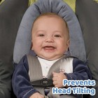 Infant Car Seat Head Support 3in1 Breathable Soft Insert Black Grey Toddler