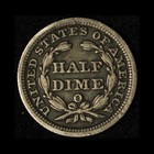 1858-o Seated Liberty Half Dime - Free Shipping Usa