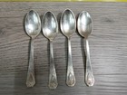 1847 Rogers Bros Round Soup Spoons Silver Plated Hammered Pattern Set Of 4