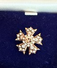 Sigma Nu-univ Of Pennsylvania 10k Rose Gold-seed Pearls   Cabochon Ruby-balfour