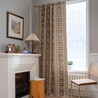 Enjoybridal En230802l1 Curtains 96 Inch 2 Panels Coffee Brown Geometric Pattern