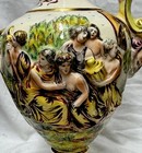 Vntg Pair Capodimonte-like  Stamped Italy 900  Hand-painted Ewer Vase Lamp Base