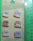  6  Trenas Trinkets 1  Cats Kitties Kittens Ceramic 2-hole Buttons-t611