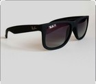 Ray-ban Rb 4165 622 t3 Justin Grey Gradient Lens Black Frame  Sunglasses