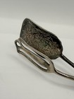 Antique 1900-1940 Asparagus Tongs  Silverplate Style  Engraved Paddle
