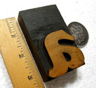Vintage Letterpress Wood Type Large Lc A  Awesome Old Letter 