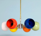 Mid Century Brass Chandelier Pinwheel Eyeball  Dining Room Ceiling Light Pendent