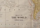 Antique 1898 Commercial Map Of The World