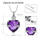 Rose Flower Urn Necklace For Ashes Crystal Heart Memory Ashes Cremation Jewelry