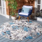 Safavieh Outdoor Cbn674b Cabana Collection Beige   Blue Rug