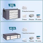 3 Sets Of 40 5l   90l Closet Organizers Storage Bins With Lids Foldable Bags