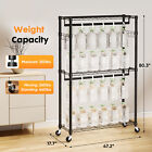 Big Tall Rolling Garment Rack Heavy Duty Double Rails Clothes Rack W  Wheels