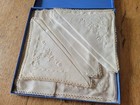 Set Of 4 Unused  Vintage Embroidered Irish Linen Handkerchiefs
