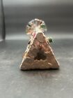 Vintage Linda Bellacicco Triangular Pink Stained Glass Embellished Kaleidoscope 