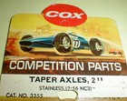 2  2 Inch Cox Slot Car Axles Precision Tapered Stainless Steel   4 Nuts Nos