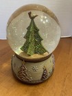 Christmas Tree With Red Bird Musical Snow Globe Works Fine 