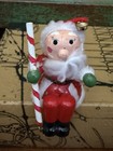 Christmas Wooden Self Stick 2 Stocking Hanger Holders Santa Vtg 1981