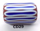 Nice Old Antique Venetian Chevron Trade Bead African Cd29 Bg 70 Italian
