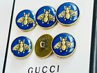 Gucci  Buttons Lot Of 6  Metal 14 Mm 0 5 Inch  Metal   Bees Blue