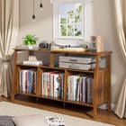  Large Record Player Stand mid Century Turntable Stand Table With Open Storage 