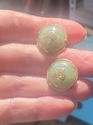 Ming s Honolulu 14k Yellow Gold Round Water Jade 20mm Cufflinks 13 3g
