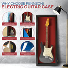 Electric Guitar Display Case Acrylic Guitar Case Wall Mount- Black W  Red Felt