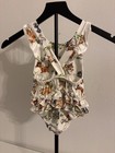 Girls White Multicolor Animal Print Sleeveless One-piece Romper W  Ruffle