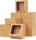 Cookie Boxes With Window  6x6x3in Brown Bakery Boxes For Treats  Small Cake     