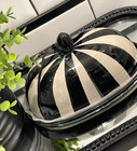 New  Well Dressed Home mackenzie-childs Inspired black white Striped Butter Dish