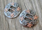 Wildflower Slotted Concho Copper Floral 1-1 2  Set Of 2