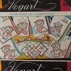 4 Vtg  Vogart Iron On Repeat Transfer Patterns Floral Kittens Pillowcase Towels