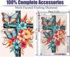 Cross Flowers Diamond Art Kits For Adults  Butterfly Cross Flower Diamond Painti