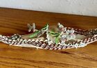 Unique Antique Victorian Italian French Art Seed Beaded Gondola Boat Flowers