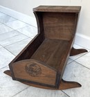 Vintage 60s Wooden Baby Doll Rocker Cradle Rustic Winnie The Pooh Rare Disney