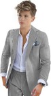 Boys Seersucker Suit 2 Piece Tuxedo For Boys Summer Beach Wedding Blazer Pants
