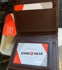 Swiss Gear Men   s Bifold Wallet - Brown Leather  - Rfid Protection