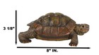 Auspicious Fortune Charm Lifelike Green Brown Turtle Tortoise Small Figurine