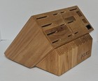 Cutco Knife Block 24 Slot Signature Set Wood Ultimate Kitchen Medium Oak Brown