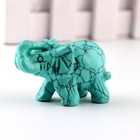 Green Turquoise Elephant 1 5inches Statue Crafts Natural Stone Carved Figurin   