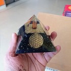 Large Shungite Orgonite Pyramid 8 5cm   Handmade Crystal Decor Gift Box Orgone