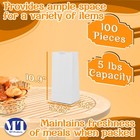 Mt Products White Paper Lunch Bags - 5 Lb Grocery Bags - Pack Of 100