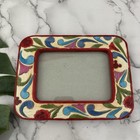 Disney Jim Shore Picture Frame Red Blue Floral Mickey Heads 4x6 Inch