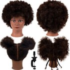 Mannequin Head 100  Human Hair Curly Brown 9 Inch Training Stand Braiding