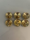6 Vintage Coco Chanel Buttons  Gold Tone  20mm Round 